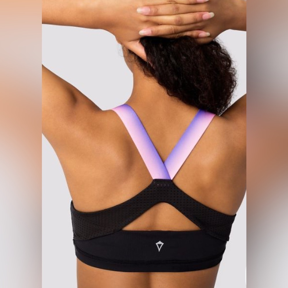 Ivivva by Lululemon Black and Purple Sports Bra Size 6/Small
